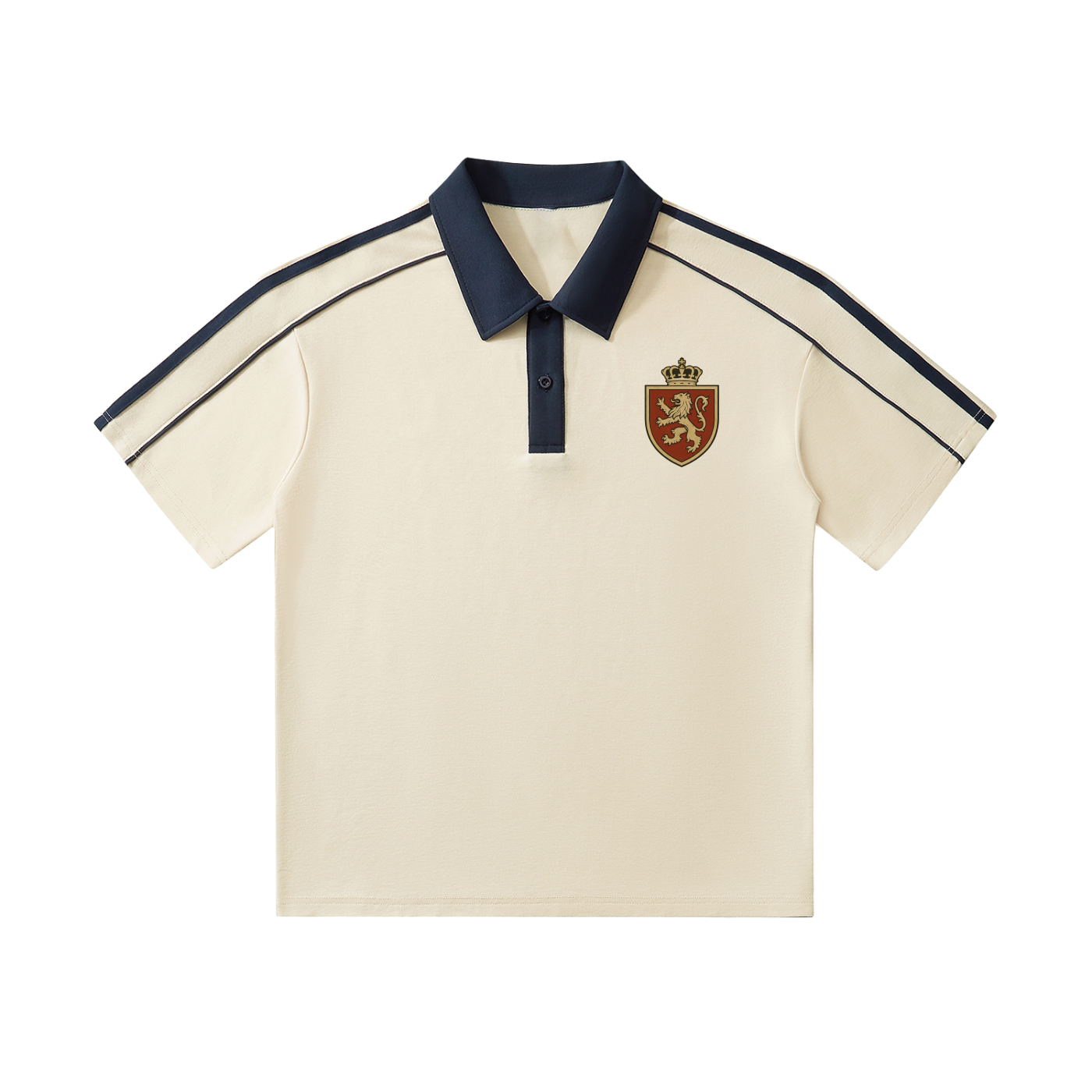 Contrast Collar Short-Sleeve Polo Shirt