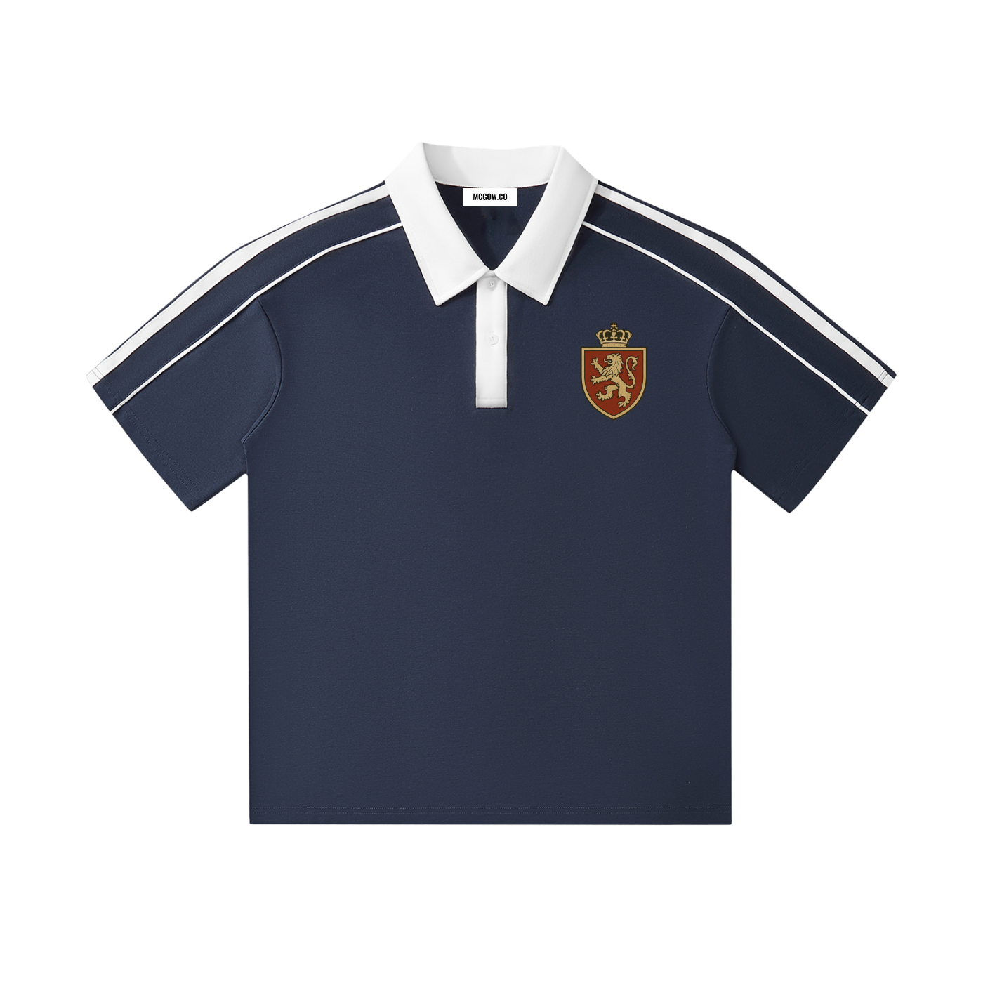 Contrast Collar Short-Sleeve Polo Shirt